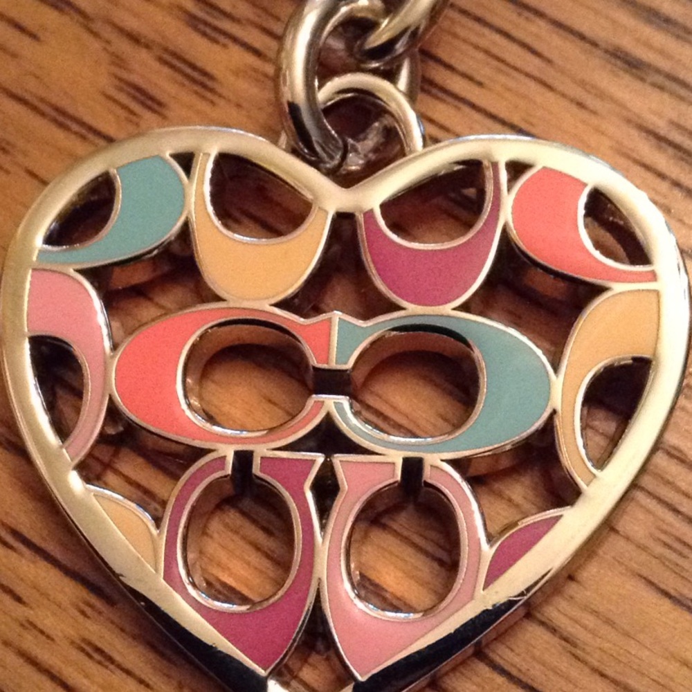 NWT three Coach multicolor heart keychains - Picture 5 of 8